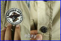 100%auth A Bathing Ape Bape Patched Boy Scout Work World Gone Mad Button Shirt L