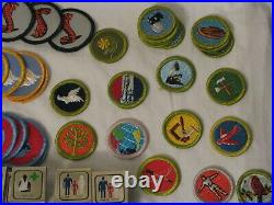 120 vintage BSA Boy Scouts lot patches patch sliders slide pin pins troop award