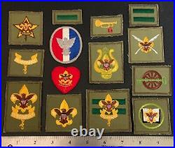 14 VTG BOY SCOUT Rank & Position PATCHES BSA First Second Class Star Life Eagle+