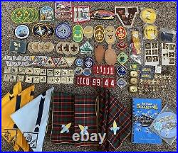 150 Pieces Vtg Boy Scout Mixed Lot Memorabilia Patches Pins Belt Badges Kerchief