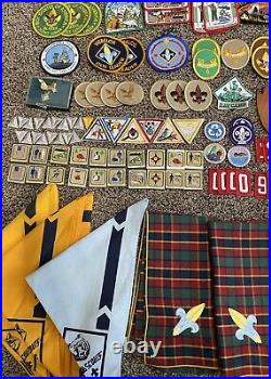 150 Pieces Vtg Boy Scout Mixed Lot Memorabilia Patches Pins Belt Badges Kerchief