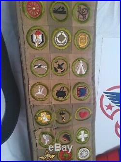 1920s Boy Scout Sash with1st-ed, cl-C Eagle Scout Patch,'40s,'50s German Knife etc