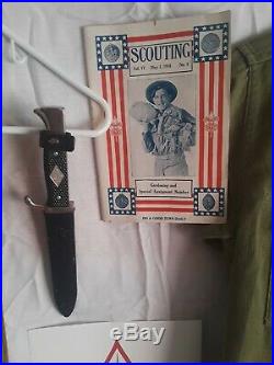 1920s Boy Scout Sash with1st-ed, cl-C Eagle Scout Patch,'40s,'50s German Knife etc