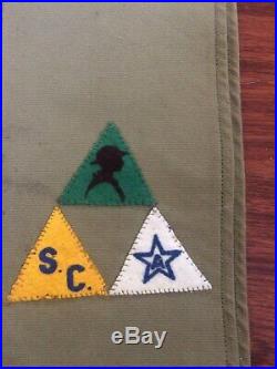 1930's 1940's Boy Scouts of America sash with patches and pins. Awesome