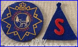 1930s CAMP SQUANTO Boy Scout TeePee & Camporee FELT PATCH Council Massachusetts