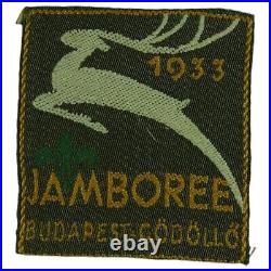 1933 4th World Scout Jamboree Hungary Original (sewn) Patch GRY Bdr (WSJ507)