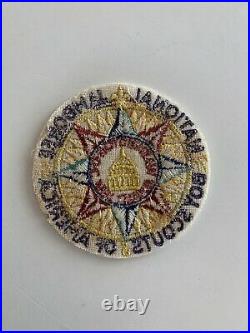 1935 BSA Boy Scouts of America National Jamboree Round Felt Pocket Patch VTG 30s