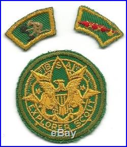 1935 Universal Explorer / Senior Scout Medallion Patch with 2 Title Segments