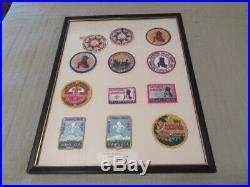1935 to 1969 National & 1967 World Jamboree Patches, Framed TH4