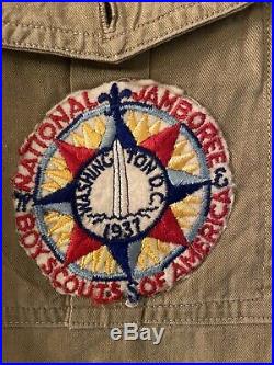 1937 Boy Scout National Jamboree Patch on Uniform Shirt With Other Patches