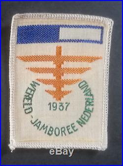 1937 Jamboree Nederland Camp Patch, Badge Half Blue Bar I. Variety