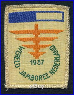 1937 Jamboree Patch, Boy Scouts, Unused dark blue halfbar Camp VII, RARE