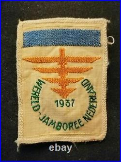 1937 Jamboree Patch, Boy scout patch, used light blue bar, R