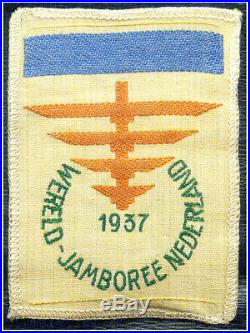 1937 Jamboree Patch, Boy scout patch, used light blue bar, RR