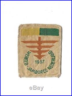 1937 World Scout Jamboree Nederland Camp Patch Badge Yellow Green Bar Boy Scouts