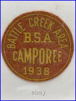 1938 Boy Scout Of America Patch Camporee Battle Creek Michigan Rare Boy Scout