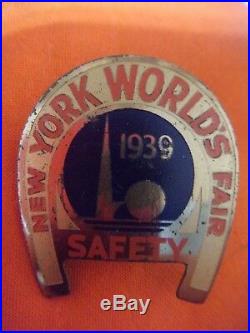 1939 &1940 NY World's Fair (2) Neckerchiefs, Back Patch, VISITOR & SAFETY PINS