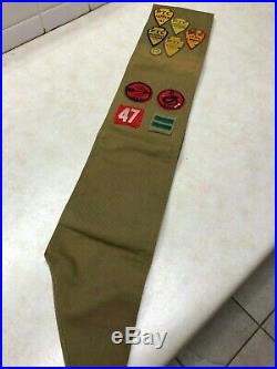 1940's Boy Scout Merit Badge Sash WithPioneer Trails Council Felt Camp Patches