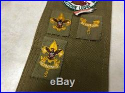 1940's Boy Scout Merit Badge Sash WithPioneer Trails Council Felt Camp Patches