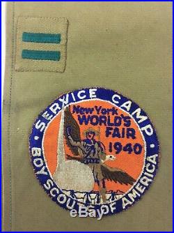 1940's Park Ridge Ill 11 Eagle Boy scout sash Worlds Fair Oh-da-ko-ta patches