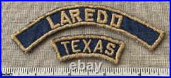 1940s LAREDO TEXAS Boy Cub Scout Blue & Gold Community State Strip PATCHES BGS