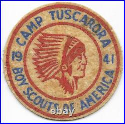 1941 Camp Patch Tuscarora Council Nayawin Rar Lodge 296 Boy Scouts of America