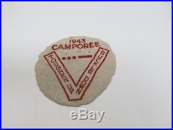 1943 BOY SCOUTS CAMPOREE FELT PATCH TOUGHEN UP BUCKLE DOWN V for VICTORY