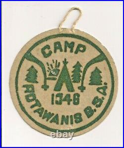 1946 Camp Rotawanis Felt Patch Anthracite Council Pennsylvania