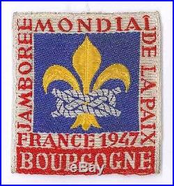 1947 World Scout Jamboree BOURGOGNE Sub Camp OFFICIAL PARTICIPANTS Patch