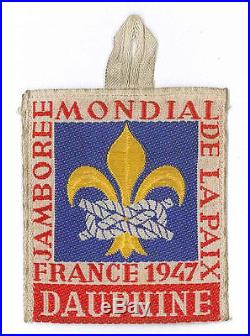 1947 World Scout Jamboree DAUPHINE Subcamp OFFICIAL PARTICIPANTS Patch
