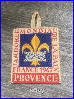 1947 world jamboree PROVENCE subcamp patch jamboree de la paix badge