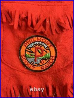 1950s Boy Scouts BSA Red Fringed Vest Philmont Ranch Patches Du Page Kenosha