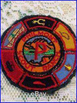 1950s Philmont Scout Ranch Round pocket patch with 7 segments Mountain Man mint