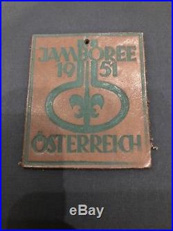 1951 World Jamboree Participant Leather Patch Badge Crest. Austria, Österreich