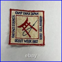 1957 Boy Scout Camp Zama Japan Scout Skil Roundup square Patch