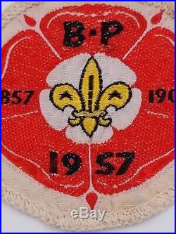 1957 World Boy Scouts 9th Jamboree Bp Badge Patch Original Rare