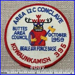 1959 OA AREA 12C Order of Arrow Conclave PATCH Buttes Council Kowaunkamish 395