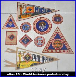 1959 Philippines 10th World Jamboree Boy Scout ROUND EMBROIDERED 2 PATCHES