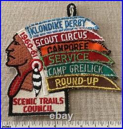 1960-61 SCENIC TRAILS COUNCIL Boy Scout Indian Chief PATCH Camp Greilick Segment