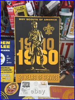 1960 BSA 50th Anniversary Boy Scout Lot Silver Coin, Patches Felt 1937 Book Rare 1960 BSA 50th Anniversary Boy Scout Lot Silver Coin, Patches Felt 1937 Book Rare