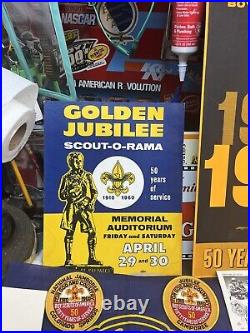 1960 BSA 50th Anniversary Boy Scout Lot Silver Coin, Patches Felt 1937 Book Rare 1960 BSA 50th Anniversary Boy Scout Lot Silver Coin, Patches Felt 1937 Book Rare