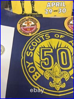 1960 BSA 50th Anniversary Boy Scout Lot Silver Coin, Patches Felt 1937 Book Rare 1960 BSA 50th Anniversary Boy Scout Lot Silver Coin, Patches Felt 1937 Book Rare