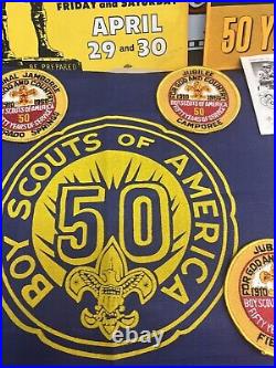 1960 BSA 50th Anniversary Boy Scout Lot Silver Coin, Patches Felt 1937 Book Rare 1960 BSA 50th Anniversary Boy Scout Lot Silver Coin, Patches Felt 1937 Book Rare