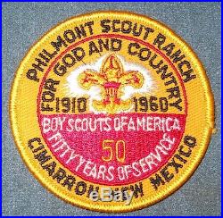 1960 National Boy Scout Jamboree Philmont Scout Ranch Cimarron NM Patch #1 MINT