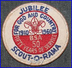 1960 National Boy Scout Jamboree White Jubilee Scout-O-Rama SOR Patch Jambo Jam
