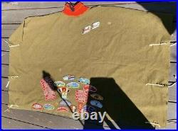 1960s-70s Green Wool Poncho With 150 Boy Scout patches RARE! With Original Apollo 11