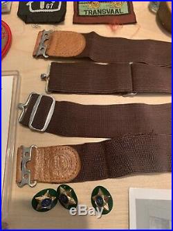 1960s EAGLE SCOUT BSA LOT Order of Arrow Catholic Patch Transvaal Garters Badges