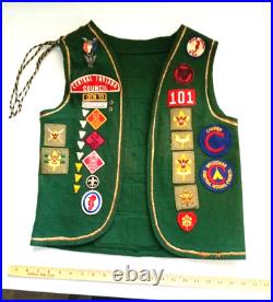 1960s Vintage Boy Scout Patch Vest Cubs To Eagle Plus Merit Badge Sash Indiana