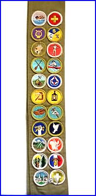 1960s Vintage Boy Scout Patch Vest Cubs To Eagle Plus Merit Badge Sash Indiana