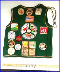 1960s Vintage Boy Scout Patch Vest Cubs To Eagle Plus Merit Badge Sash Indiana